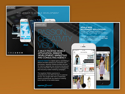 Full Brochure Design for: Appetizer Mobile branding brochure layout design pdf typography