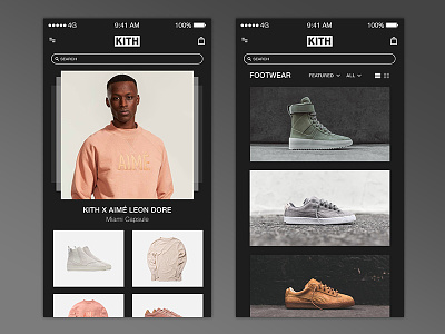 Daily UI: Marketplace Concept App For Kith Pt. 2 android concept design footwear ios kith marketplace simple ui