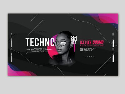 Free Techno Youtube Template design dj event dj party event free psd free psd templates music event music party party psd template social media design techno youtube youtube banner youtube channel