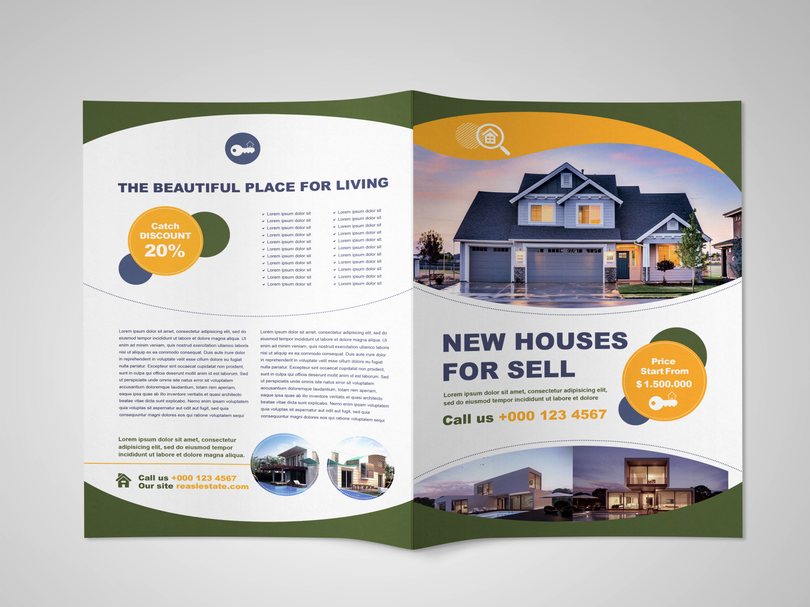 Free Real Estate Brochure Template by elegantflyer on Dribbble For Real Estate Brochure Templates Psd Free Download