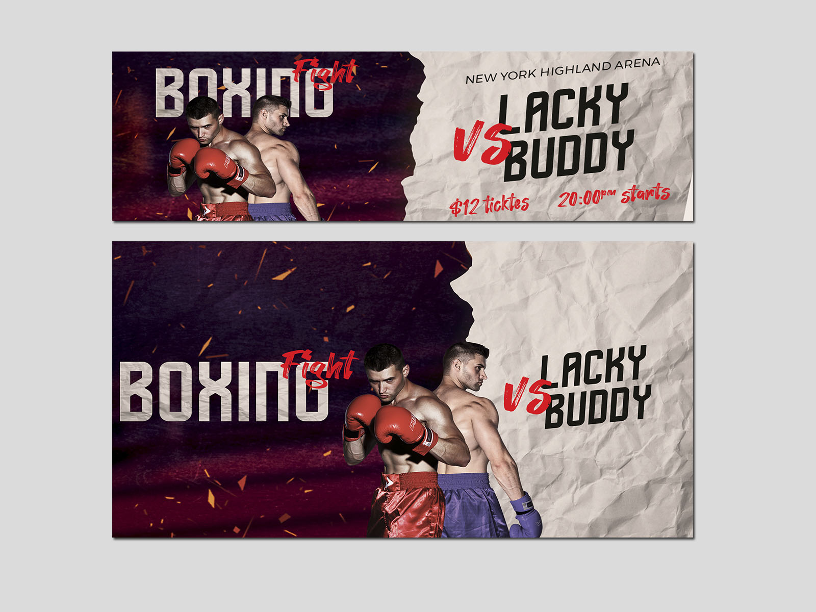 Free Boxing Twitter and Youtube templates by elegantflyer on Dribbble