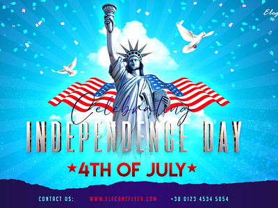 Free Independence Day Flyer and social media PSD templates