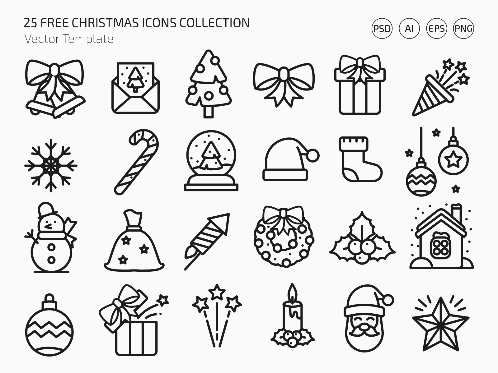 Free Christmas Icons Set in EPS + PSD by free-psd-templates on Dribbble