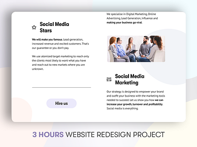 3-hours website redesign project