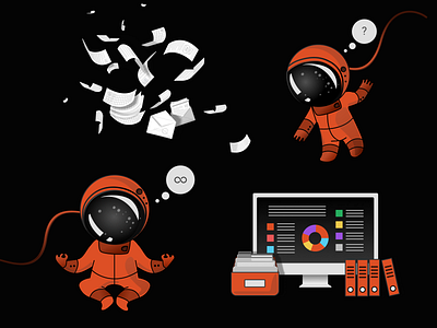Finmars website illustrations astronauts branding design graphic design homepage illustration space vector