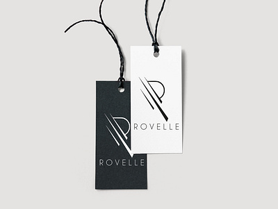 Rovelle Logo Design black brand brand design branding fashion fashion brand logo logo design logotype mock up white