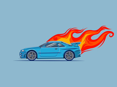 Car on Fire branding car car 3d car illustration car vector design illustration illustration art vector vector illustration vectorart vectors