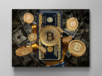 Bitcoin wall art canvas