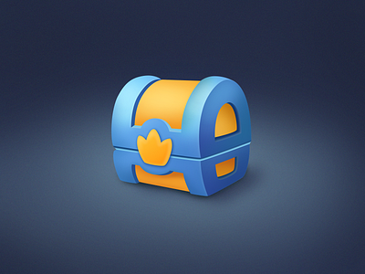 Blue chest art casual casual game chest cj game art icon props ui
