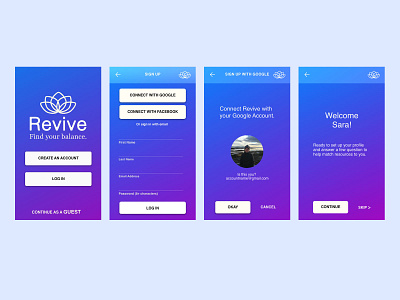 Mindful App Sign Up Flow app dailyui design product design ui