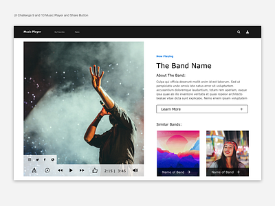 Music Player Web Browser and Share Button dailyuichallenge product design ux web