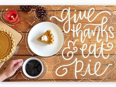 Thanks and Pie design illustration typography