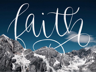 Faith and Mountains design illustration typography