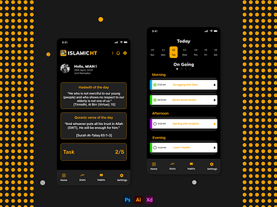 Islamic Habit Tracker adobexd android design app design exercise app habit tracker habits illustration ios mobile app design namaz ui uiuxdesign ux