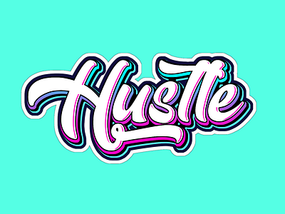 Hustle Typography Sticker