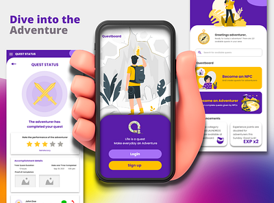 Questboard Design Showcase design mobile app mobile design ui ux