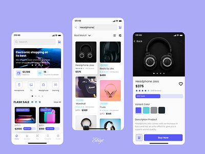 Online electronic shop app design