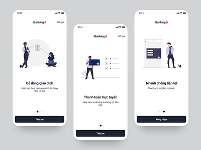 Onboarding app design flat ui