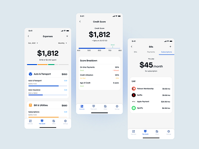 Financial Tracking App Design Concept app clean concept credit financial management financial tracking mobile app ui