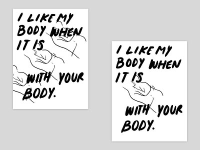 i like my body when it is with your body. illustration linework text