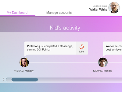 Family Dashboard activity app dashboard family web