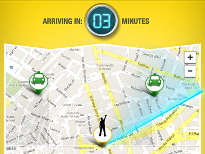 Find the closest taxi counter iphone location map pin taxi ui