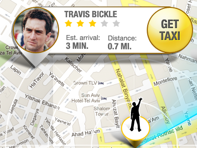 Want this taxi driver? :) counter iphone location map pin taxi ui