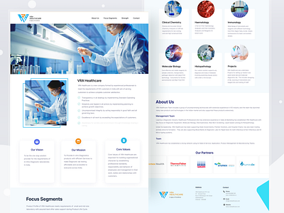 VRA Healthcare components design landing page redesign ui ux website