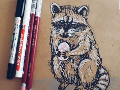 Happy Easter! egg raccoon sketch