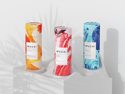 Puchi 3d colorful flavors fruit illustration label design packaging