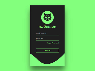 Daily UI 001 - Sign In - owlicious dailyui