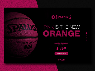 Daily UI 003 - Landing Page - Pink Is The New Orange basketball dailyui landing page ui