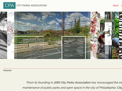 City Parks Association Website design django typography ui ux wagtail