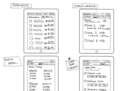 UI design sketches