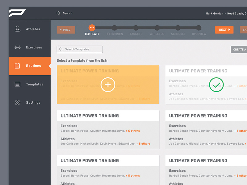 Template List ui dashboard web portal design interface layout list grid graphic toronto push
