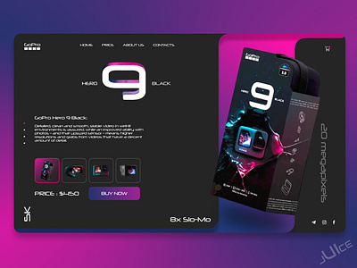 Web design concept with GoPro hero 9