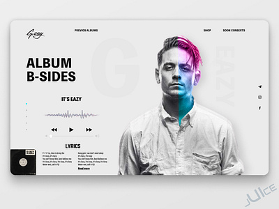 Web concept with artist G-eazy. concept design figma interface music ui uidesign uiux ux uxdesign web design webdesign website website design websites