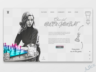 Web concept chess club chess chessboard concept design figma gambit interface queen ui uidesign uiux ux uxdesign web webdesign webdesigner webdesigns website