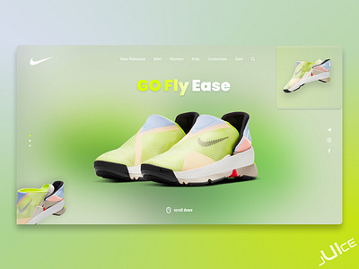 Web concept with new Nike Go Fly Ease Shoes concept design figma interface ui uidesign uiux uiuxdesign ux uxdesign web web design webdesign website website design