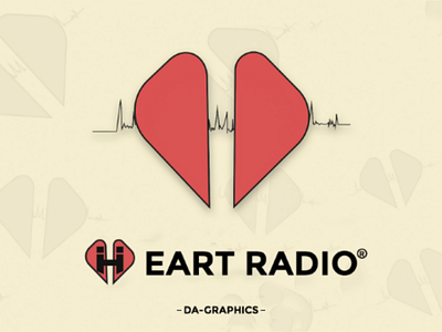 Heart radio radio design logo graphics