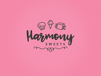 Harmony Sweets Logo branding candy dessert frozen yogurt ice cream logo shop sweets