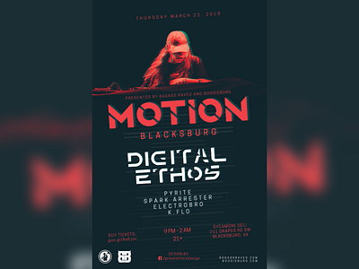 Motion Rave Poster electronic music glitchart music poster poster poster design rave vaporwave