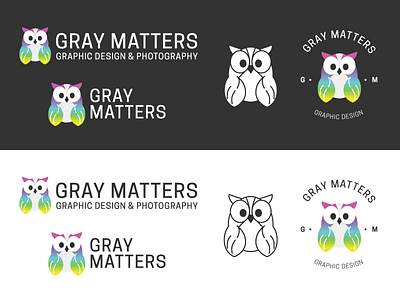 Gray Matters Design Branding brand design branding colors design gradient gradient design graphic design gray matters gray matters design graymattersdesign logo logo design logo design branding owl vaporwave