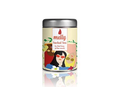 Tea Packaging for Melly brand identity branding design graphicart illustration packaging packaging mockup packagingdesign tea packaging vector women empowerment