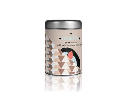 The Independent Melly branding design geometric design graphicart illustration packaging packaging mockup packagingdesign pattern tea packaging women in illustration