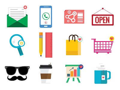 Icons clean ecommerce icons
