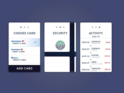 Card interaction ui user experience user interface