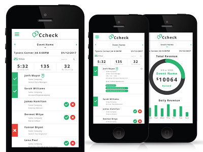 Event Check In - Ccheck app event interaction ui user experience user interface