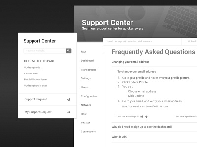 Support Center gui help product support ui user experience