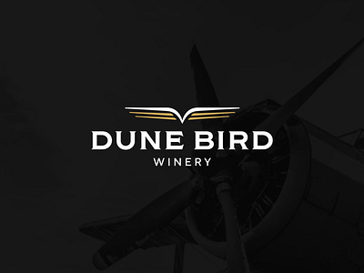 Dune Bird Winery Logo airplane bird branding graphic design logo michigan wine